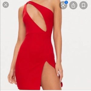One Shoulder Extreme Split Bodycon Dress